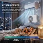 Thaookte Split Klimaanlage 9000 BTU，Split Kältegerät mit Heizen, R32 Kühlen, Entfeuchten und Lüften, Klimaanlage Wandmontage bis 110㎡, Ultraleise, Fernbedienung & APP, 24h-Timer[Energieklasse A++] – Bild 5
