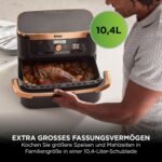 Ninja Foodi FlexDrawer Heißluftfritteuse, 10,4 L, Dual Zone, Schwarz/Kupfer – Bild 5