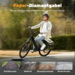 Finbike Elektrofahrrad mit Abnehmbarer 36V 13Ah Akku Bis zu 90KM, 26 Zoll E Bike mit 7 Gang Getriebe für Herren Damen Pendler Reisen Übung,60N.m 250W Motor Elektro Fahrrad mit LCD-Display – Bild 7