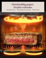 COSORI Turbo Tower Pro Smart Airfryer, 10,8L Keramikbeschichtung Heißluftfritteuse, DualBlaze-Technologie und WLAN-Steuerung, Silbergrau, Grau Silber – Bild 3