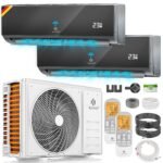 KESSER® Multisplit Klimaanlage 2 Innengeräte, 18000 BTU, Split Klimagerät Set mit WiFi/App, Heizen & Kühlen, Inverter, Eco-Modus, Luftentfeuchter & Ventilator, sehr leise, R32, Montagematerial