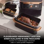 Ninja Foodi FlexDrawer Heißluftfritteuse, 10,4 L, Dual Zone, Schwarz/Kupfer – Bild 3