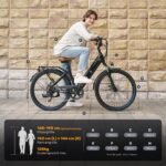 Finbike Elektrofahrrad mit Abnehmbarer 36V 13Ah Akku Bis zu 90KM, 26 Zoll E Bike mit 7 Gang Getriebe für Herren Damen Pendler Reisen Übung,60N.m 250W Motor Elektro Fahrrad mit LCD-Display – Bild 8