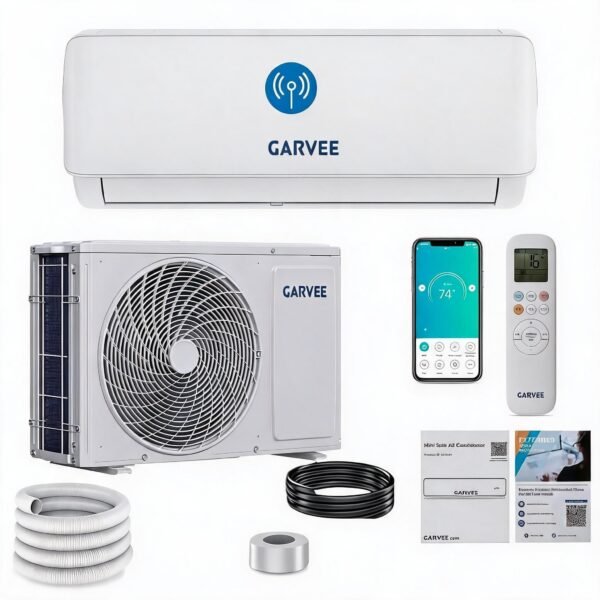 18000 BTU Split Inverter Anlage 3,5 kW Kühlen & Heizen | A++ Effizienz, R32, WiFi App Steuerung, leise | Bis 105 qm Nutzfläche, mit sämtlichem Montagezubehör
