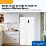 Exquisit SBS546-040D Side-by-Side Kühlschrank, 442 L, No Frost, Weiss – Bild 3