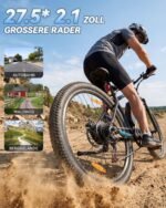 ANCHEER BIKFUN E Bike, 27,5" Trekkingrad E-Bike Herren Damen mit Abnehmbarer 36V 10.4Ah Akku, 250W Motor, 100km Reichweite, Elektrofahrrad mit 7-Gang, Pedelec E-Mountainbike für Erwachsene (Blau) – Bild 5