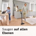 Bosch Akku-Staubsauger Unlimited Gen2 Serie 8 BSS825ALL, beutellos, bis 45 Min Laufzeit, austauschbarer Akku, Schnellladegerät, Hartboden-Softdüse mit LED, XXL-Polsterdüse, Fugendüse, weiß – Bild 6