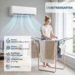 Thaookte Split Klimaanlage 9000 BTU，Split Kältegerät mit Heizen, R32 Kühlen, Entfeuchten und Lüften, Klimaanlage Wandmontage bis 110㎡, Ultraleise, Fernbedienung & APP, 24h-Timer[Energieklasse A++] – Bild 4