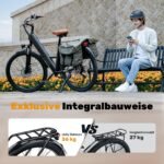 Finbike Elektrofahrrad mit Abnehmbarer 36V 13Ah Akku Bis zu 90KM, 26 Zoll E Bike mit 7 Gang Getriebe für Herren Damen Pendler Reisen Übung,60N.m 250W Motor Elektro Fahrrad mit LCD-Display – Bild 5