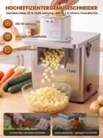 NEWTRY Elektrische Gemüseschneider 4-in-1 250W 200kg/h Gastro Edelstahl – Bild 4