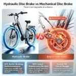 GaleRun E-Bike Hydraulikbremsen26''für Erwachsene 7Gang Städtische Pendler – Bild 2