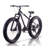 LSBIKE 26 Zoll Erwachsene Mountainbike, Männer und Frauen 7-Gang Schaltung Antriebssystem Mountainbikes, Doppelscheibenbremsen 26*4 Zoll Dicke Reifen Fahrrad, Schwere MTB Fahrräder mit Frontfederung