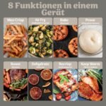 Ninja CRISPi DualZone Glas Air Fryer, Heißluftfritteuse mit 2 Körben, 8 Funktionen, zwei Gerichte gleichzeitig zubereiten, PFAS-freie Glasbehälter, Stein Gold DD103EUSD1 – Bild 10