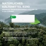 Kältebringer® Split Klimaanlage 12000 BTU 3,7 kW - Ohne F-Gas, R290 – Bild 2
