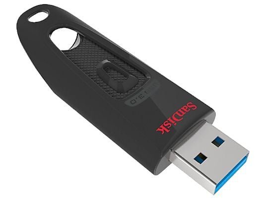 SANDISK Ultra® USB 3.0 Flash-Laufwerk USB-Stick, 64 GB, 130 Mbit/s, Schwarz
