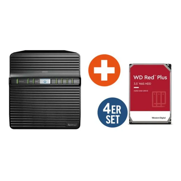 Synology Diskstation DS423 NAS System 4-Bay inkl. 4x 4TB WD Red Plus WD40EFZZ