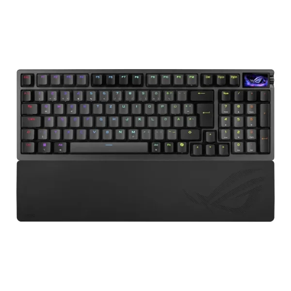ASUS ROG Azoth 96 HE Kabellose Analoge Gaming Tastatur - Hot-Swap ROG HFX V2 Magnetic Switches, USB-C, 2.4Ghz, Bluetooth, 8000 Hz Abtastrate, OLED Touchscreen