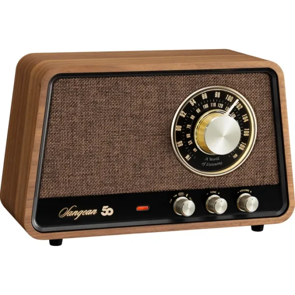 Sangean WR-101 Retro-Radio Echtholz-Gehäuse Nussbaum Vintage